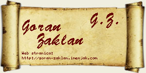 Goran Zaklan vizit kartica